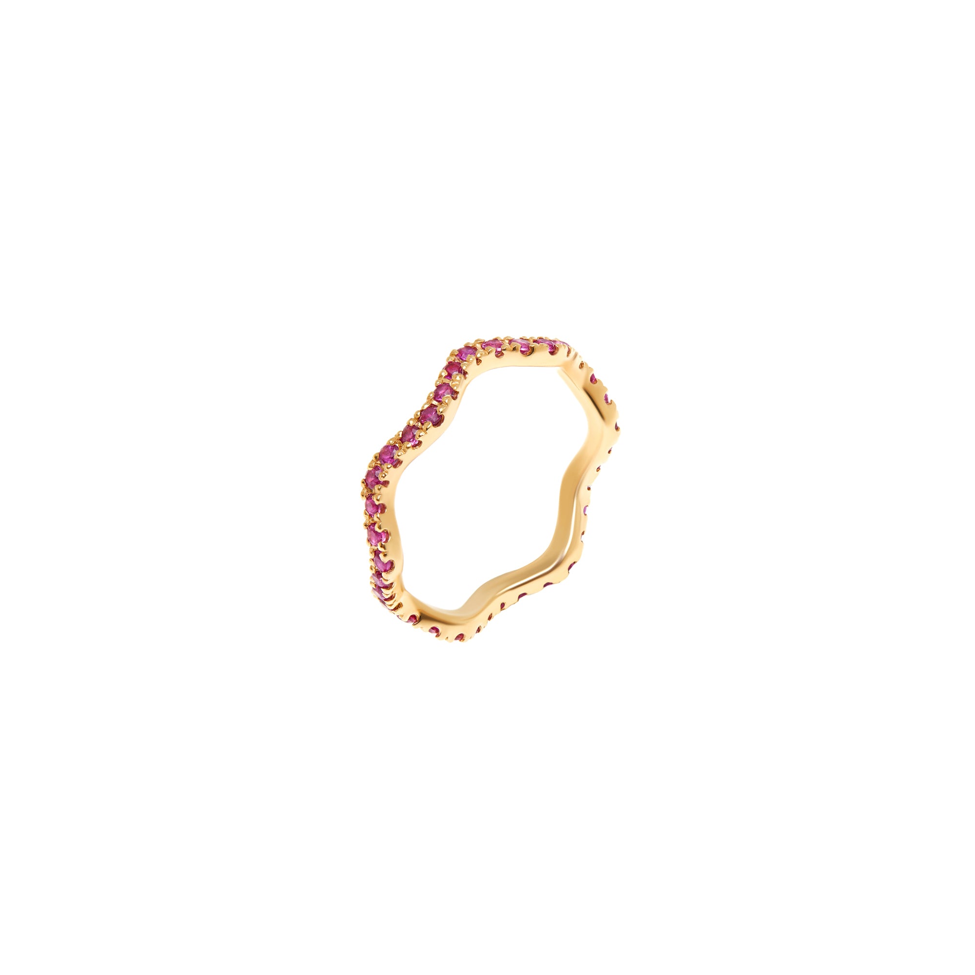 Ring 'Wave Pave' – Fuchsia