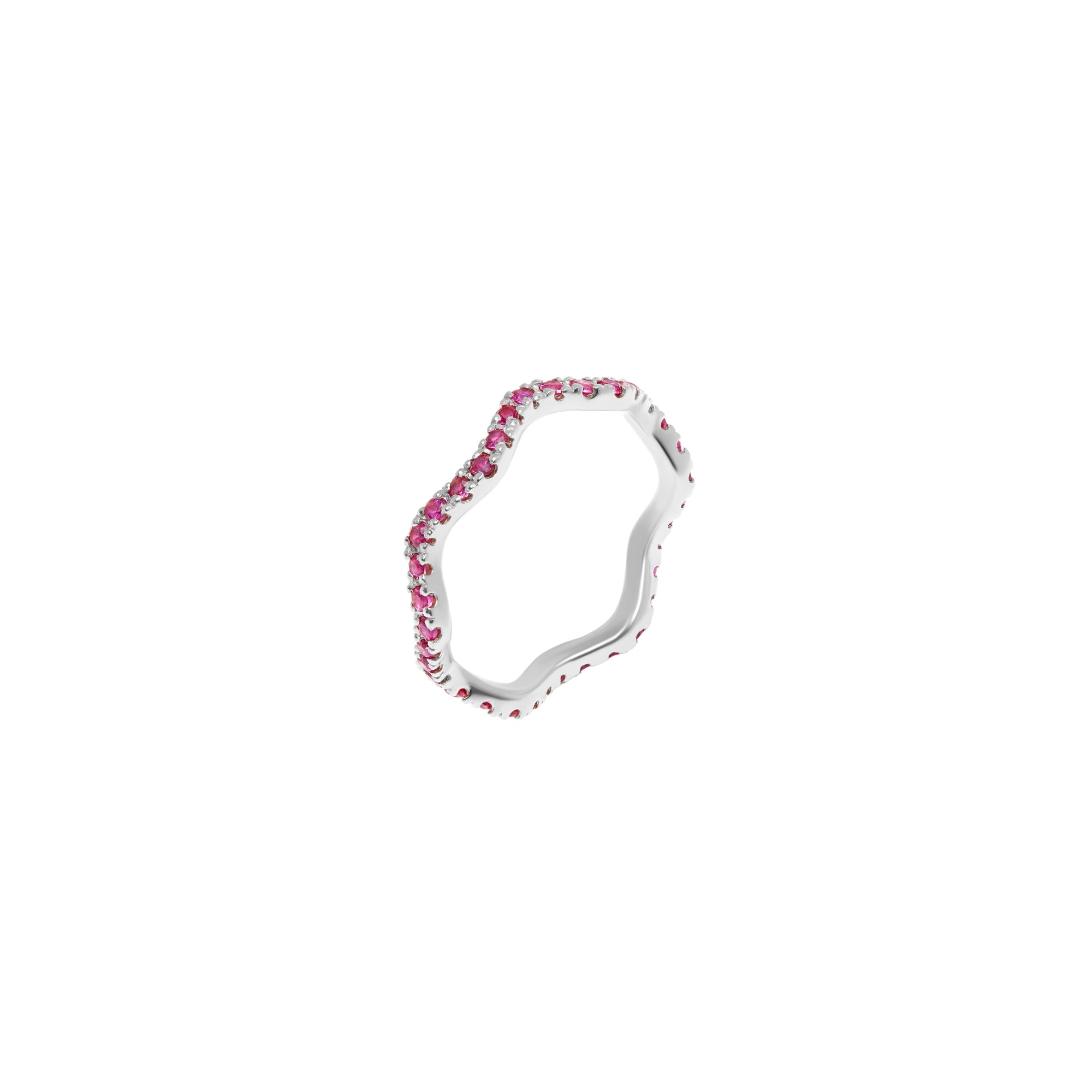 Ring 'Wave Pave' – Fuchsia