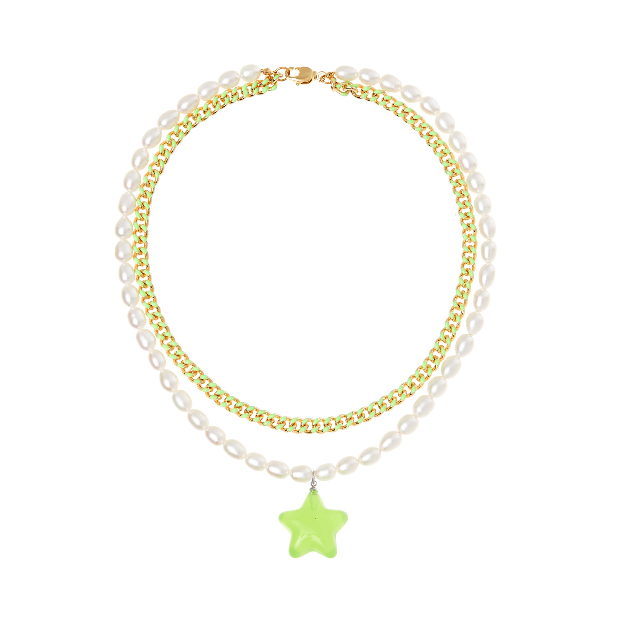 Necklace 'Neon Star' – Green