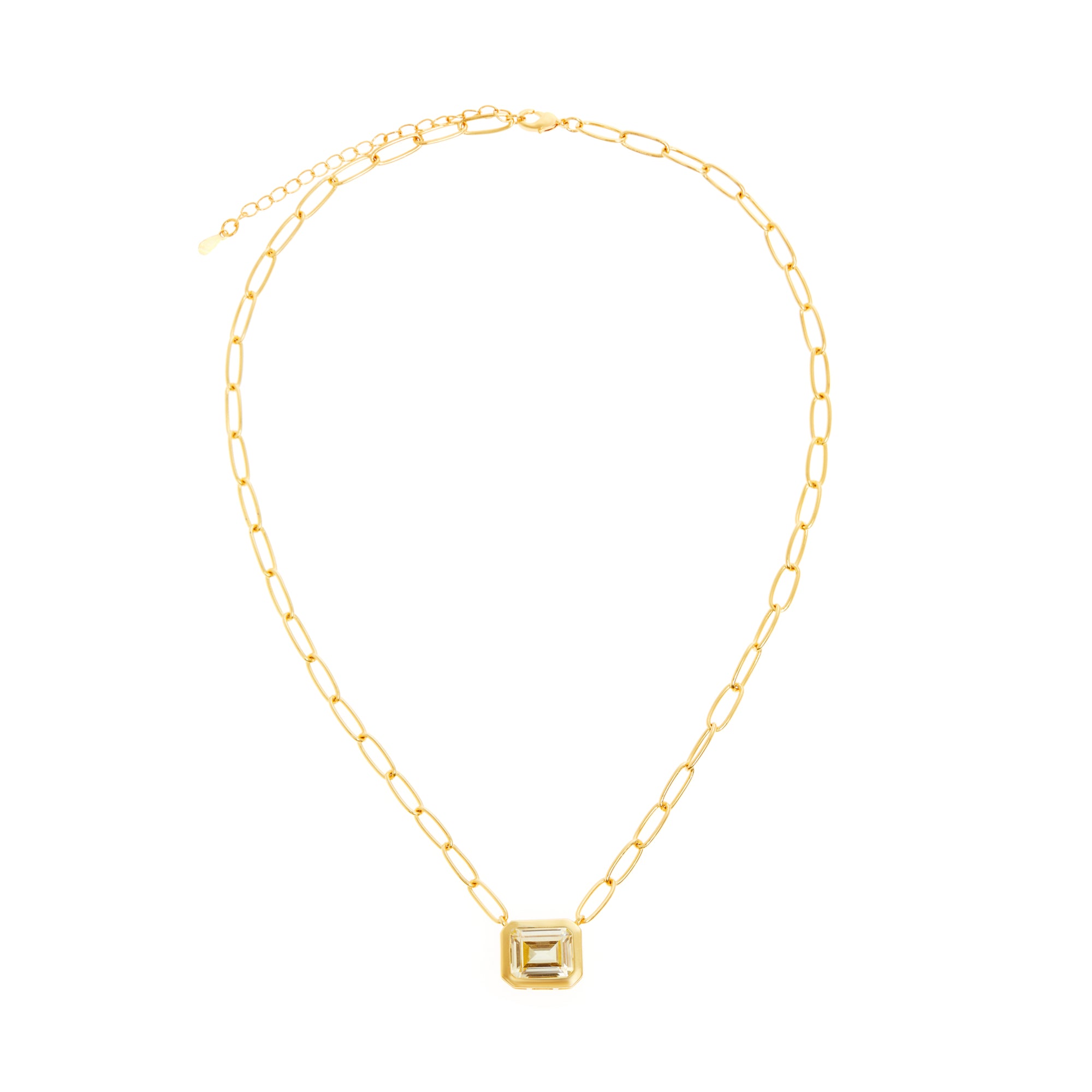 Necklace 'Piped Edge Square' – Crystal