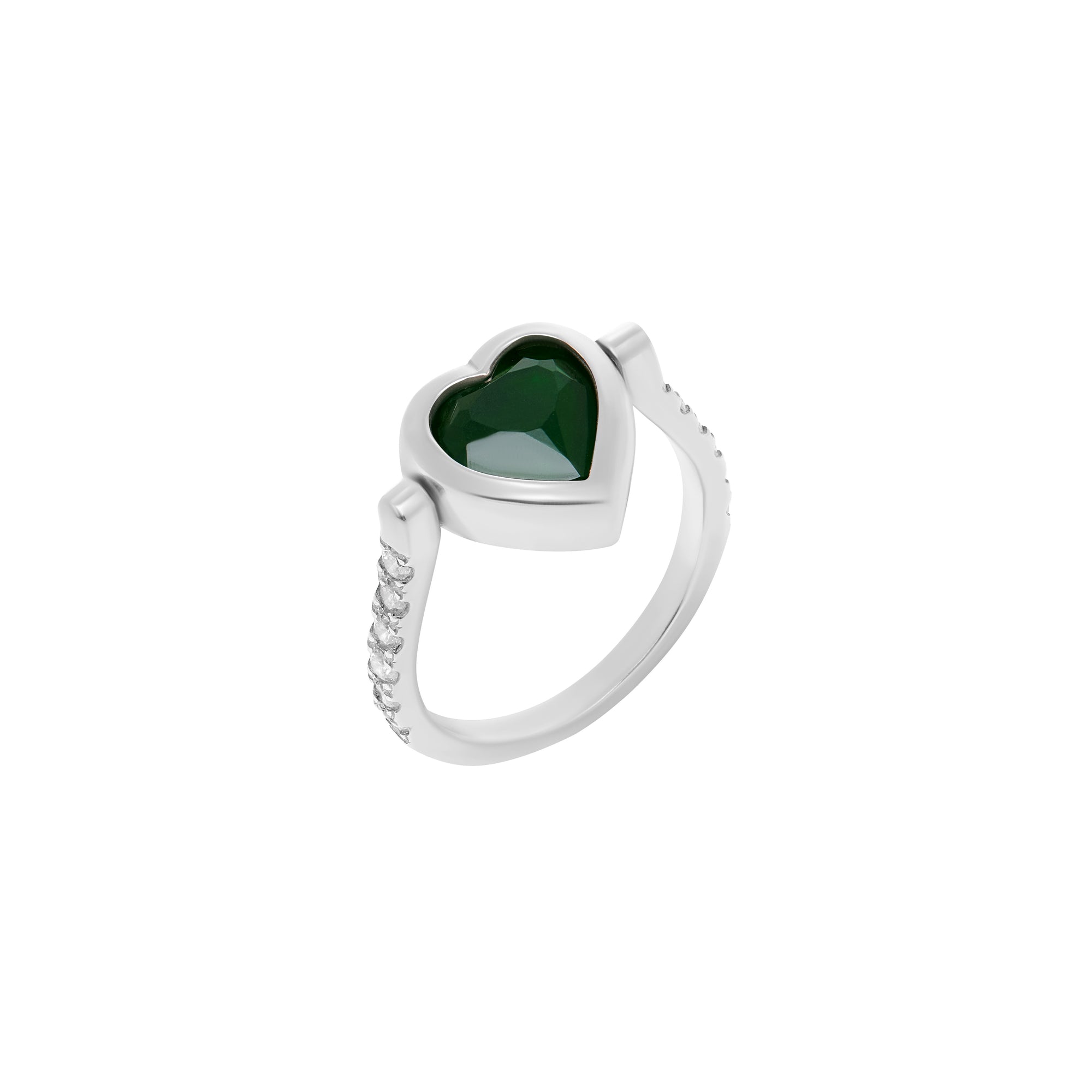 Ring 'Dark Green Eddy Heart' – Be Gentle With Yourself