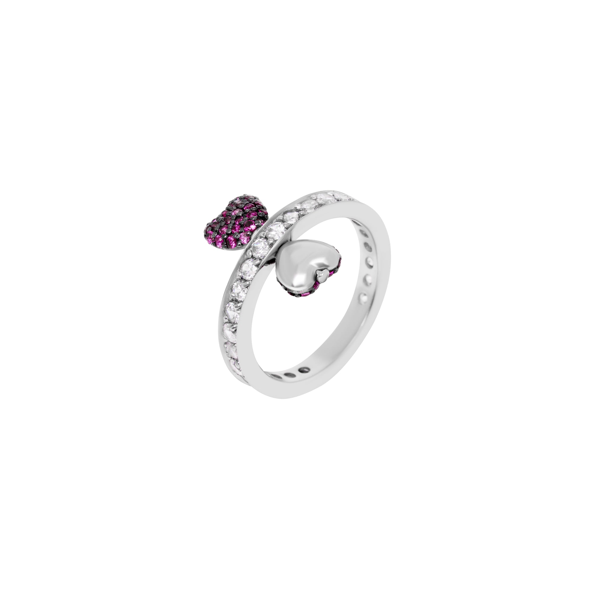 Ring 'Stay With Me' – Silver Fuchsia