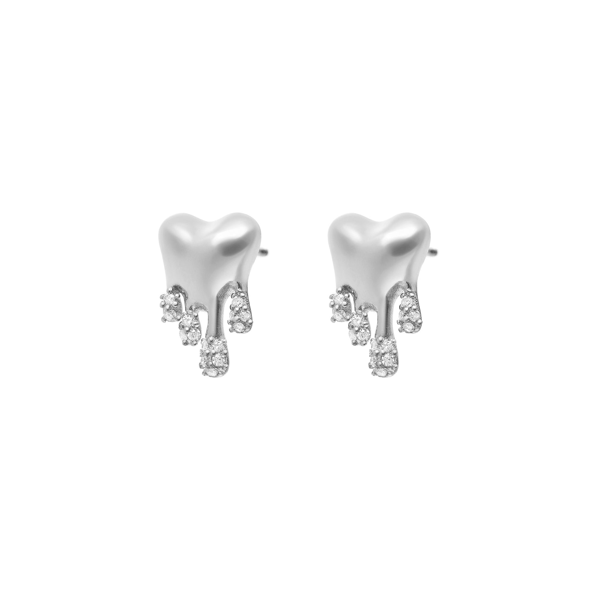 Earrings 'Melting Heart' – Silver