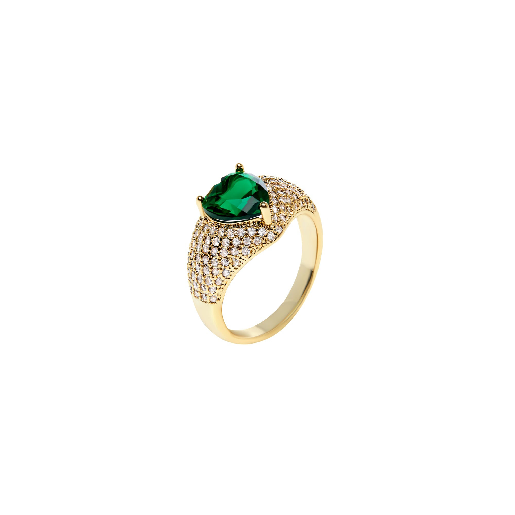 Ring 'Emerald Crystal Heart'