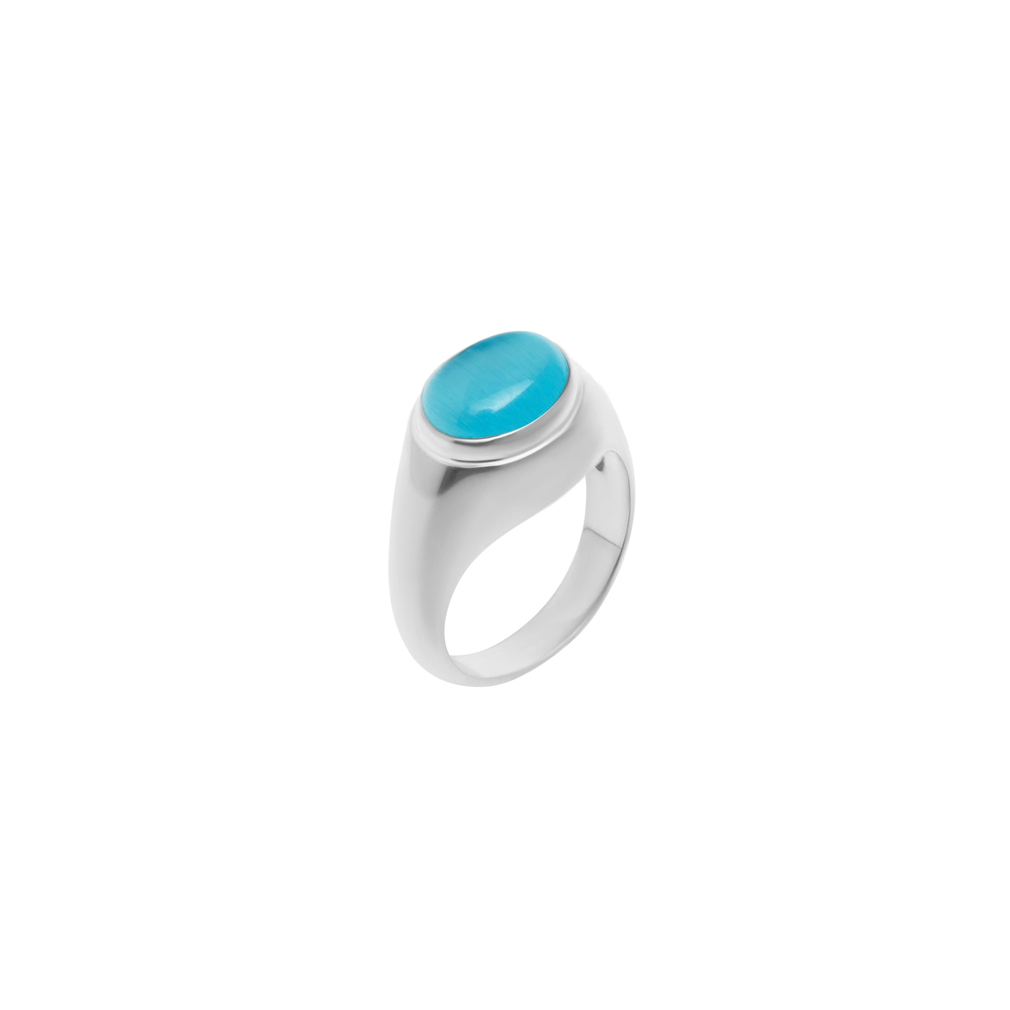 Ring 'Smooth Signet' – Blue