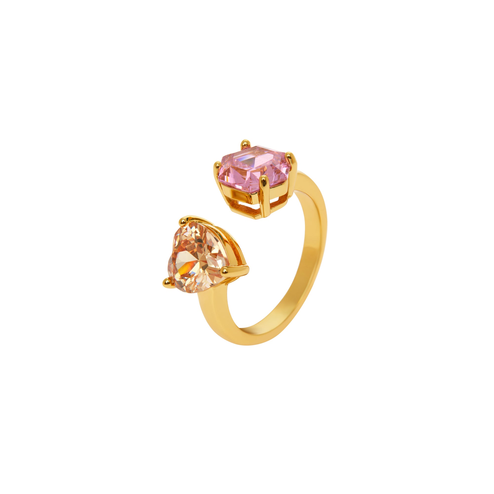 Ring 'Double Love' – Champagne Pink