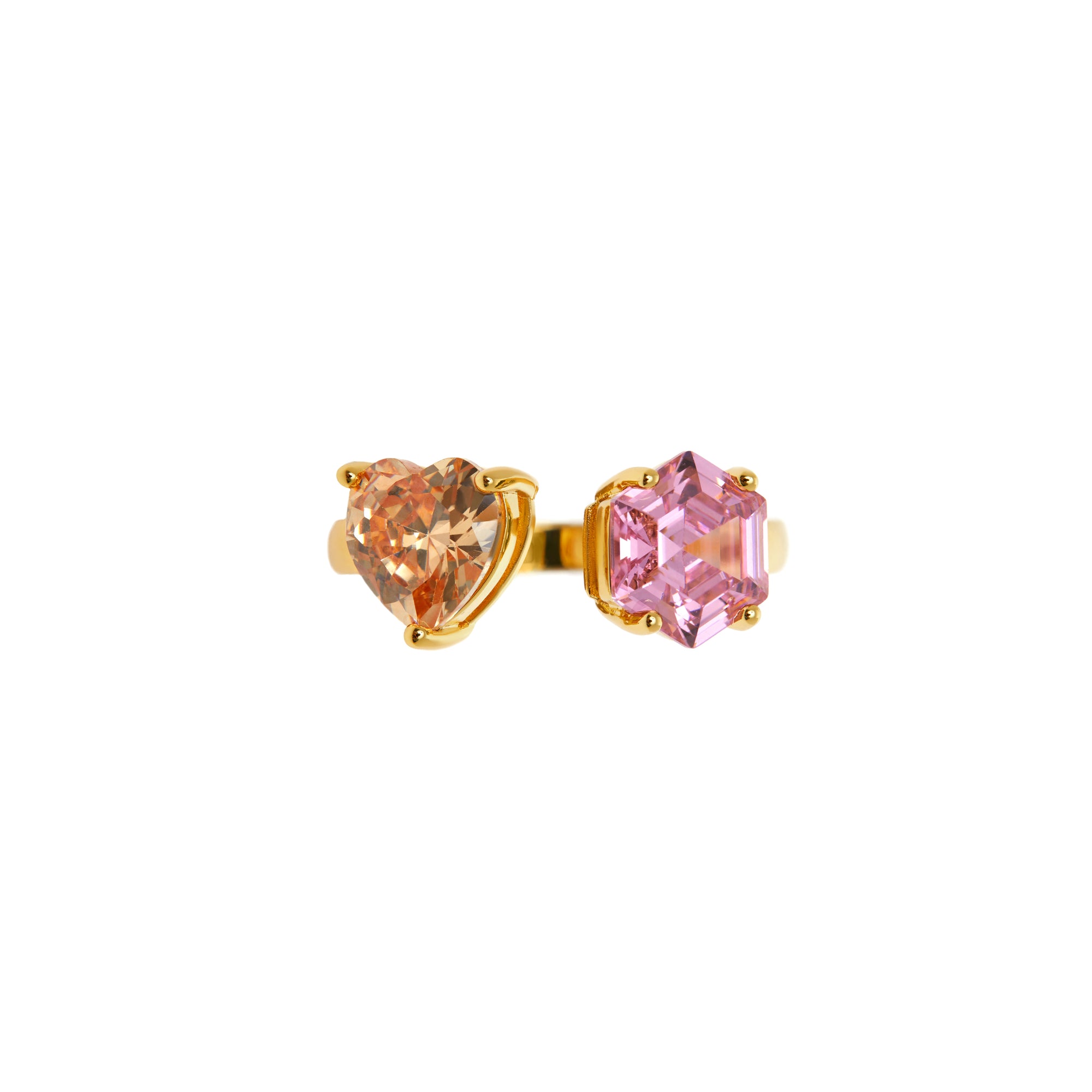 Ring 'Double Love' – Champagne Pink