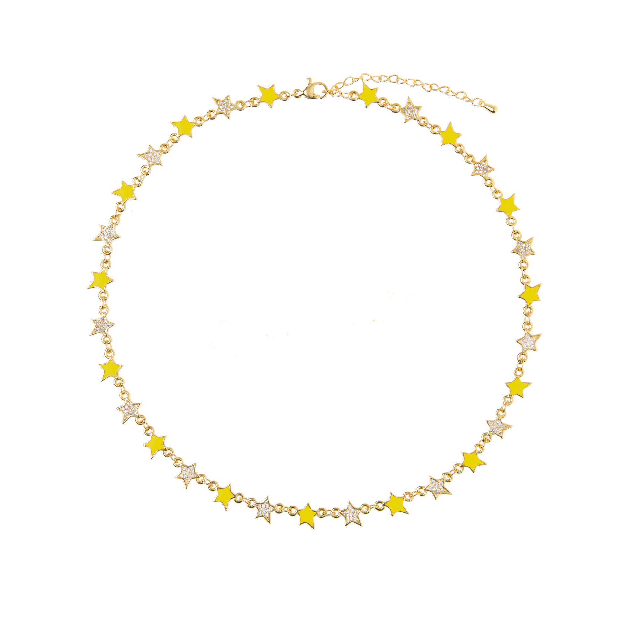 Necklace 'Enamel Star' – Yellow