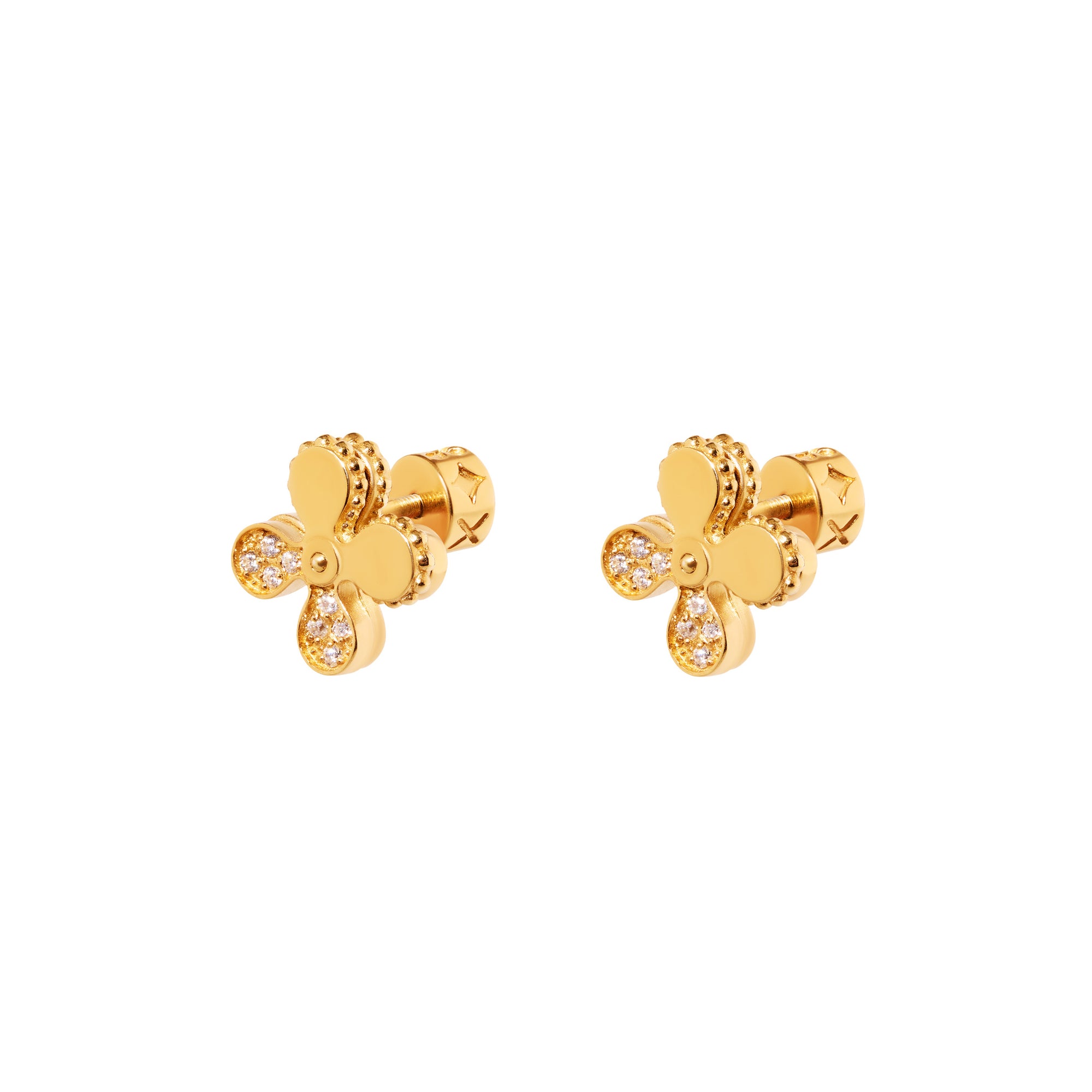 Earrings 'Flowery Gear' – Gold