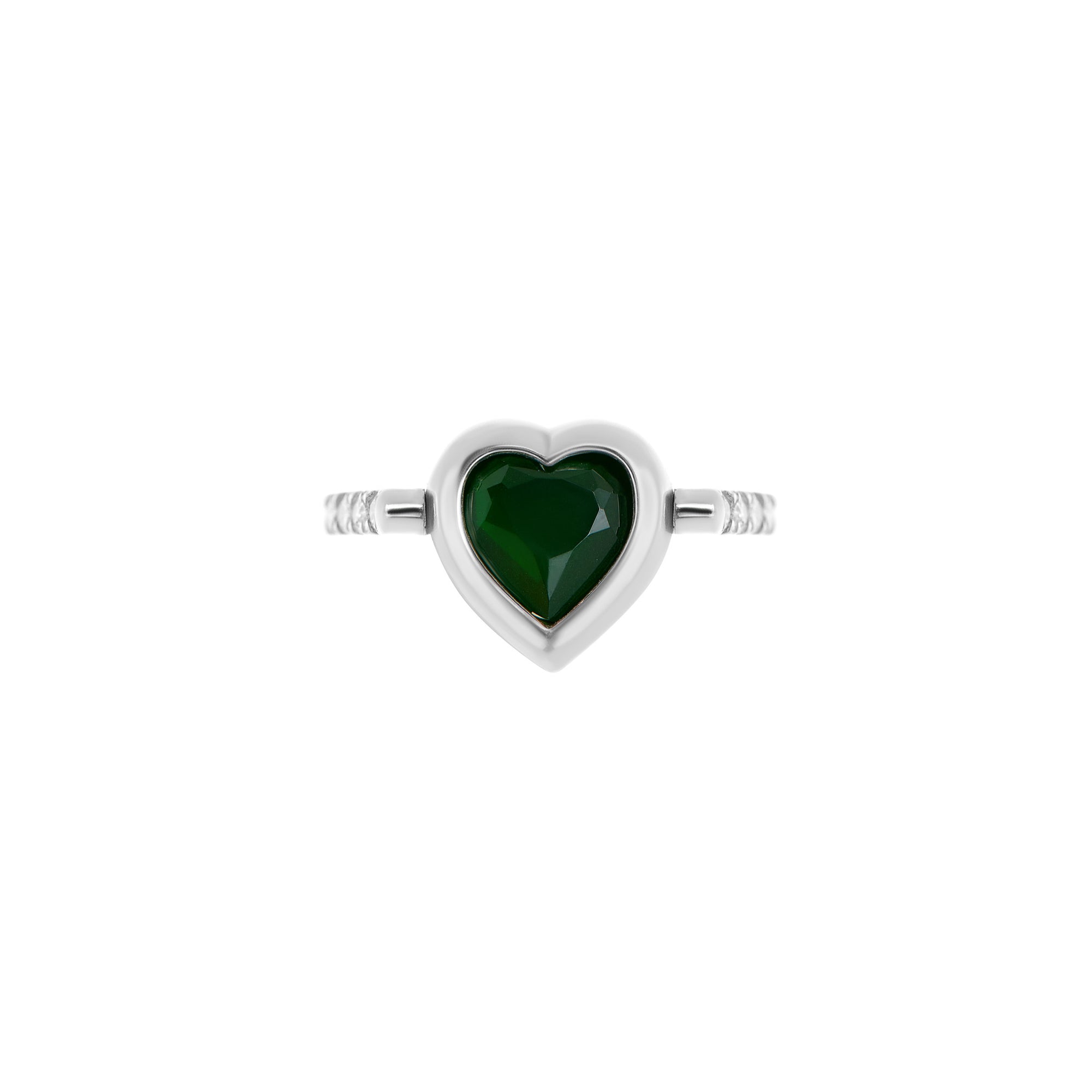 Ring 'Dark Green Eddy Heart' – Be Gentle With Yourself