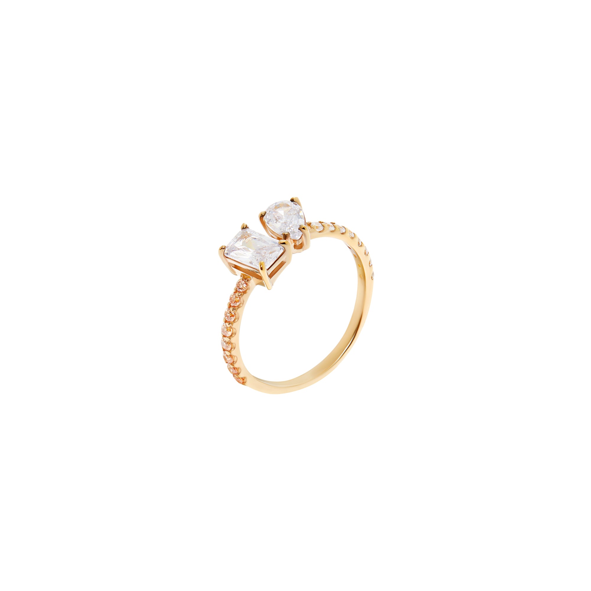 Ring 'Two Gems' – Champagne