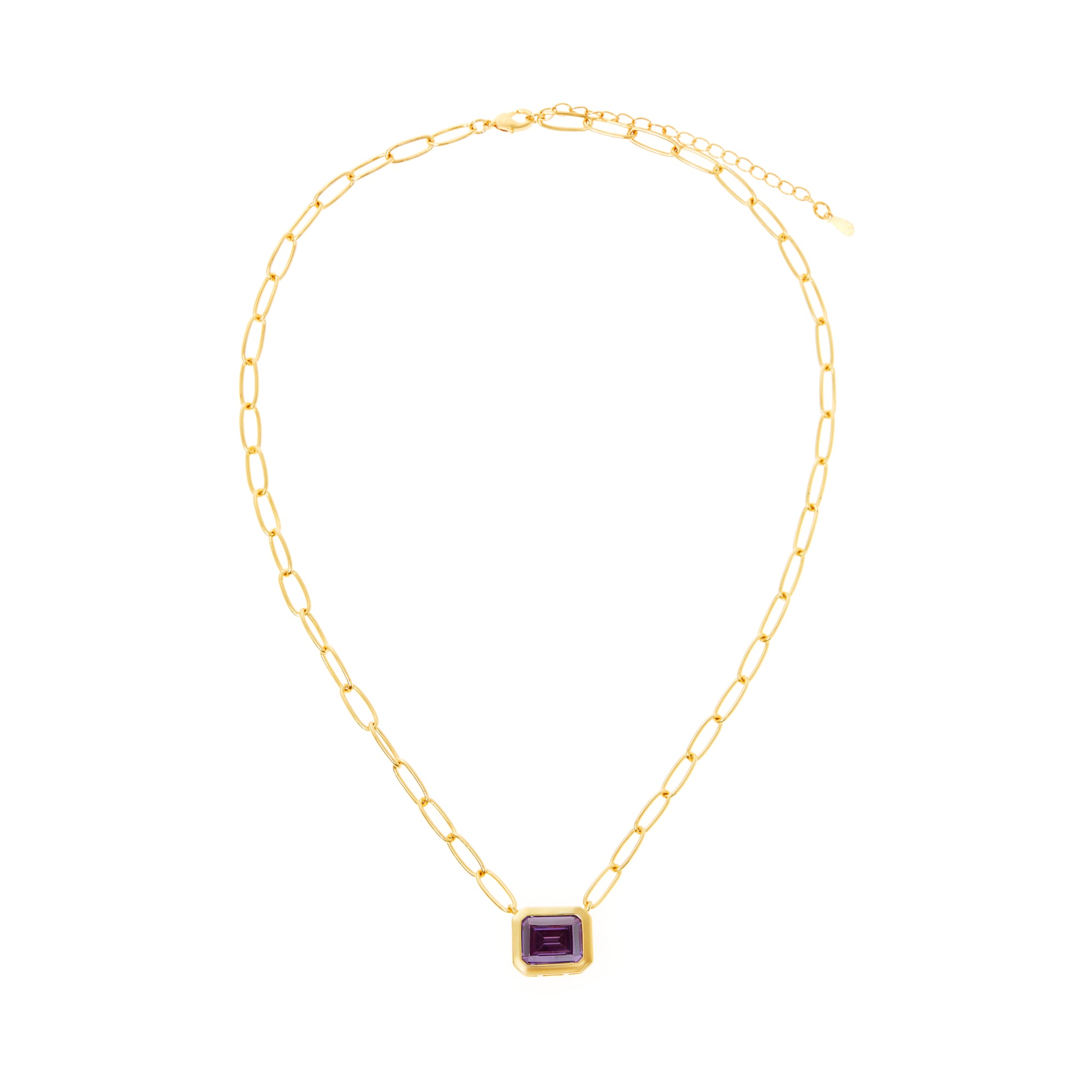 Necklace 'Piped Edge Square' – Purple