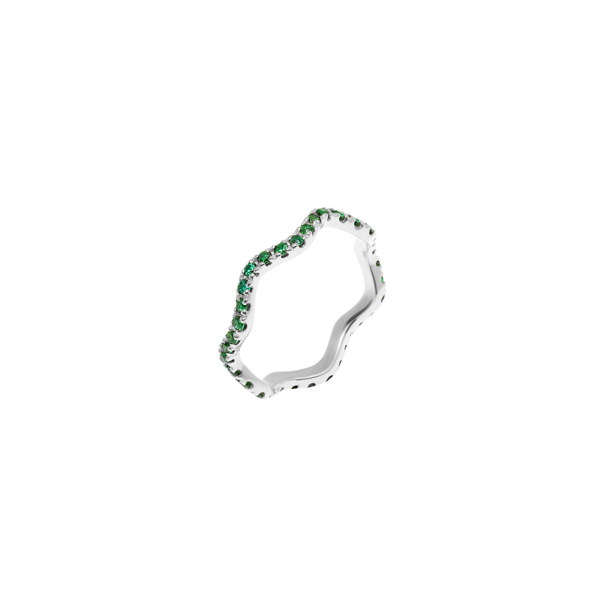 Ring 'Wave Pave' – Green