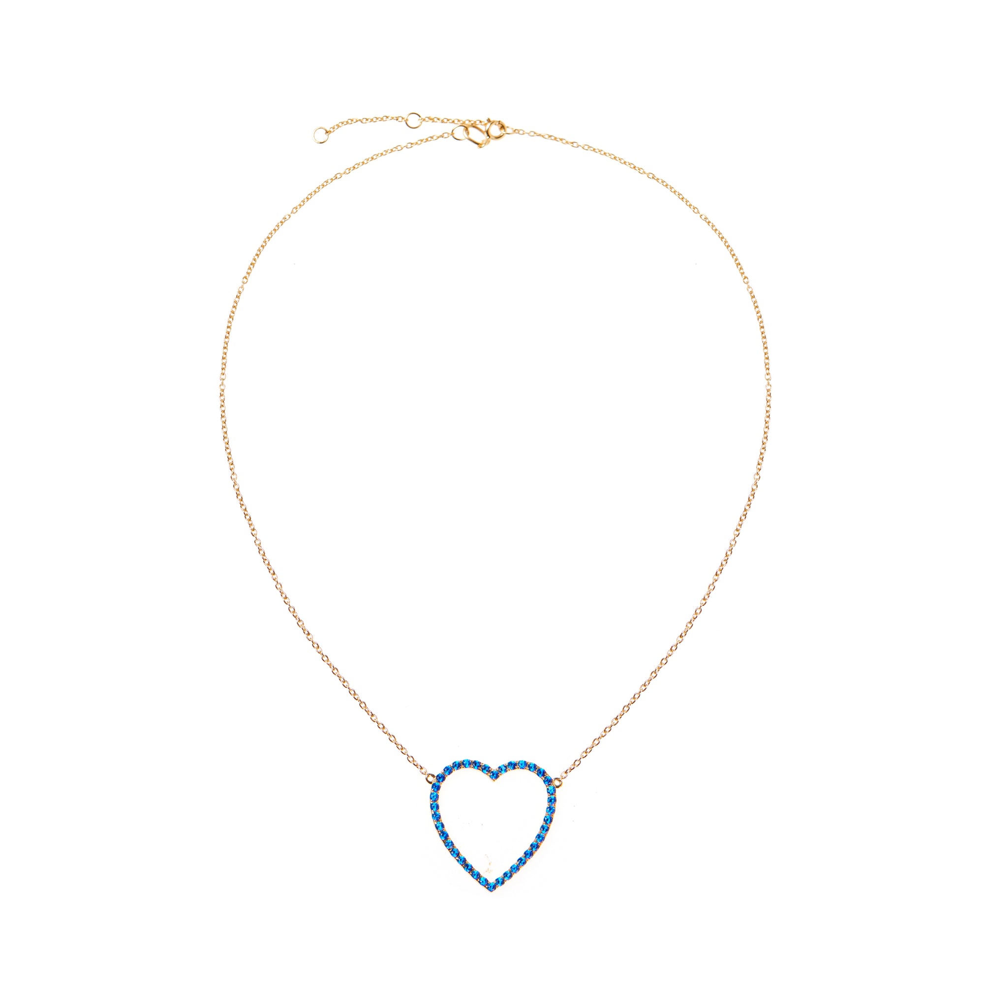 Necklace 'Gold Heart' – Dark Blue