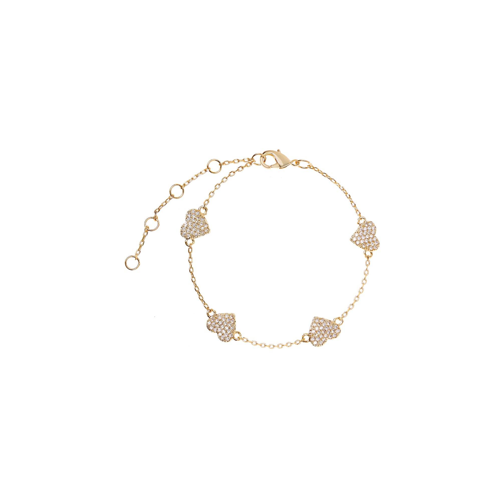 Bracelet 'Flat Crystal Hearts'