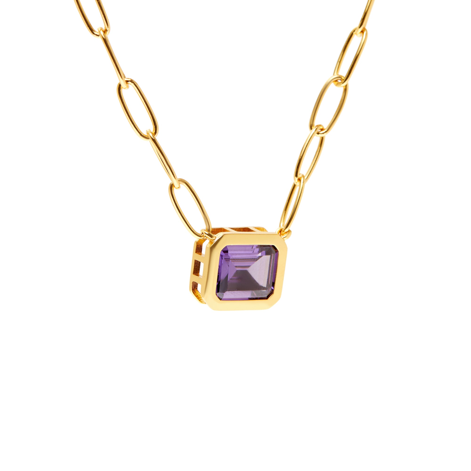 Necklace 'Piped Edge Square' – Purple