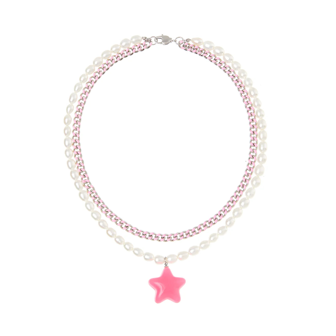 Necklace 'Neon Star' – Pink