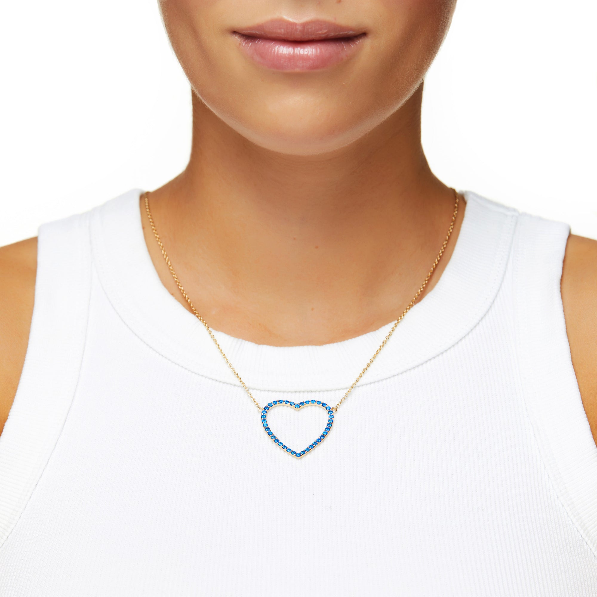 Necklace 'Gold Heart' – Dark Blue