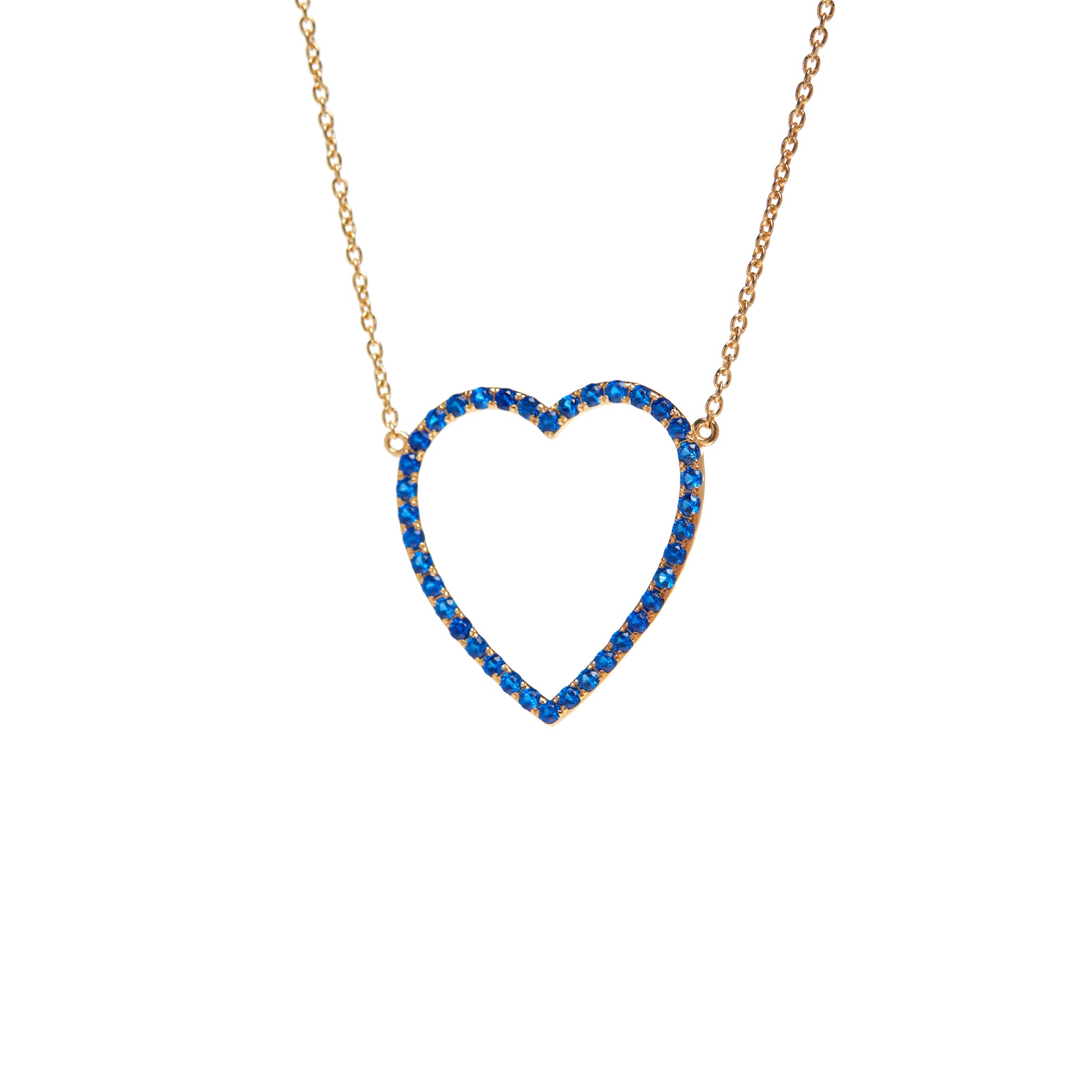 Necklace 'Gold Heart' – Dark Blue